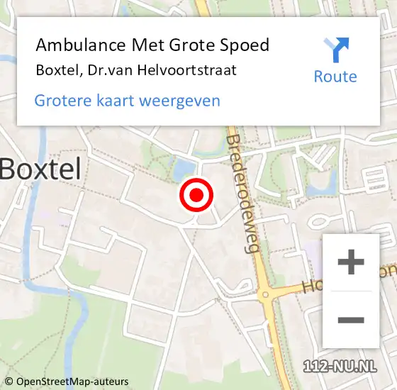 Locatie op kaart van de 112 melding: Ambulance Met Grote Spoed Naar Boxtel, Dr.van Helvoortstraat op 29 februari 2020 18:14