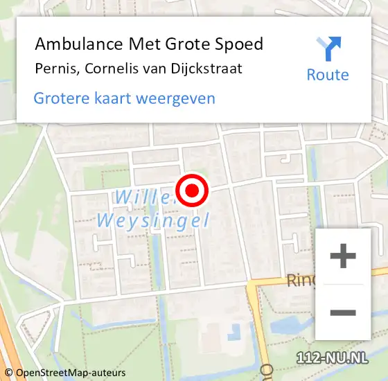 Locatie op kaart van de 112 melding: Ambulance Met Grote Spoed Naar Pernis, Cornelis van Dijckstraat op 29 februari 2020 19:27