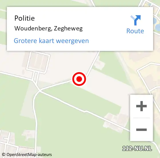 Locatie op kaart van de 112 melding: Politie Woudenberg, Zegheweg op 29 februari 2020 22:24