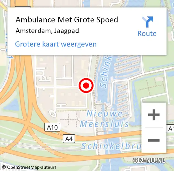 Locatie op kaart van de 112 melding: Ambulance Met Grote Spoed Naar Amsterdam, Jaagpad op 1 maart 2020 01:10