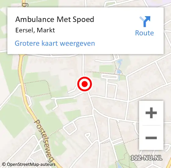 Locatie op kaart van de 112 melding: Ambulance Met Spoed Naar Eersel, Markt op 1 maart 2020 01:44