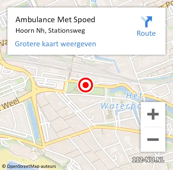 Locatie op kaart van de 112 melding: Ambulance Met Spoed Naar Hoorn Nh, Stationsweg op 1 maart 2020 04:15