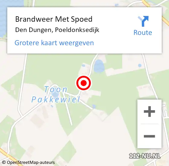 Locatie op kaart van de 112 melding: Brandweer Met Spoed Naar Den Dungen, Poeldonksedijk op 1 maart 2020 08:03