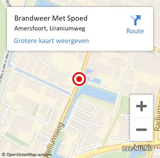 Locatie op kaart van de 112 melding: Brandweer Met Spoed Naar Amersfoort, Uraniumweg op 1 maart 2020 08:13