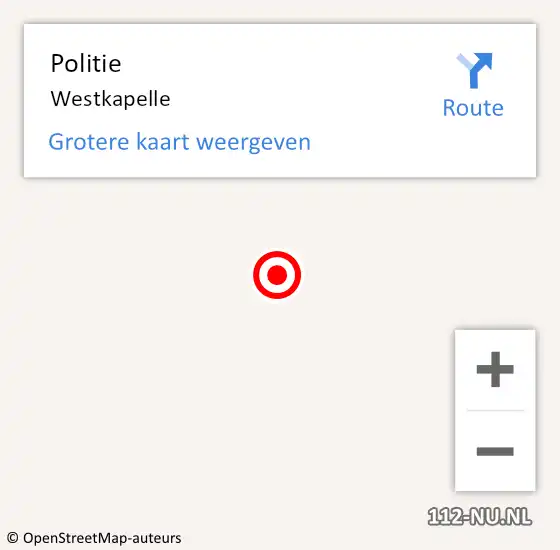 Locatie op kaart van de 112 melding: Politie Westkapelle op 1 maart 2020 09:51