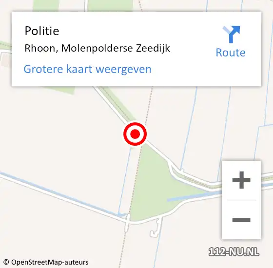 Locatie op kaart van de 112 melding: Politie Rhoon, Molenpolderse Zeedijk op 1 maart 2020 12:20