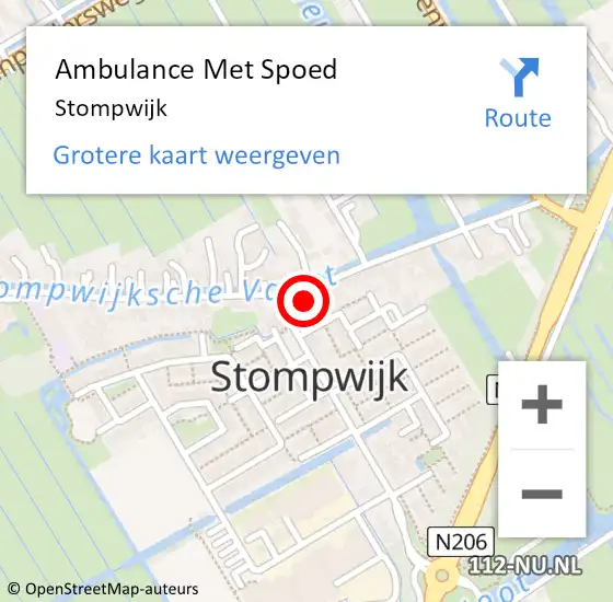 Locatie op kaart van de 112 melding: Ambulance Met Spoed Naar Stompwijk op 1 maart 2020 14:12