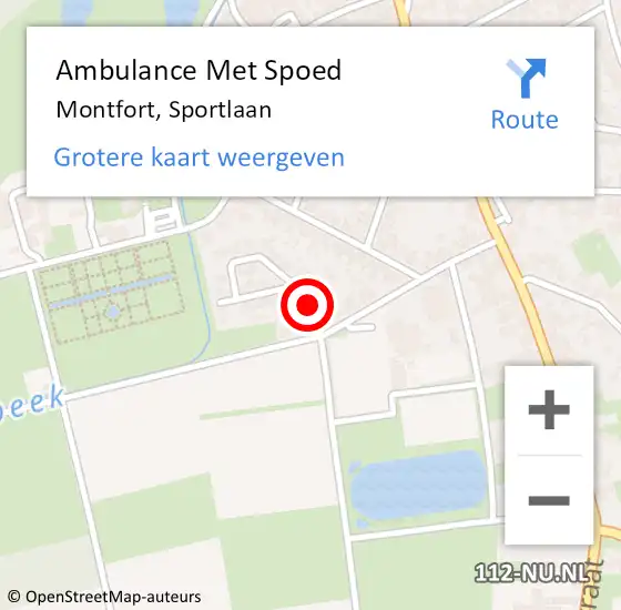 Locatie op kaart van de 112 melding: Ambulance Met Spoed Naar Montfort, Sportlaan op 1 maart 2020 15:54