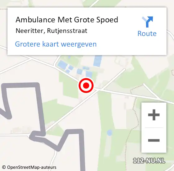 Locatie op kaart van de 112 melding: Ambulance Met Grote Spoed Naar Neeritter, Rutjensstraat op 1 maart 2020 16:26