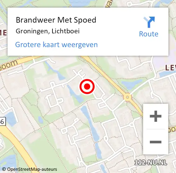 Locatie op kaart van de 112 melding: Brandweer Met Spoed Naar Groningen, Lichtboei op 1 maart 2020 20:06