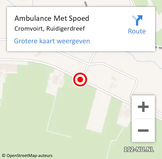 Locatie op kaart van de 112 melding: Ambulance Met Spoed Naar Cromvoirt, Ruidigerdreef op 1 maart 2020 20:31