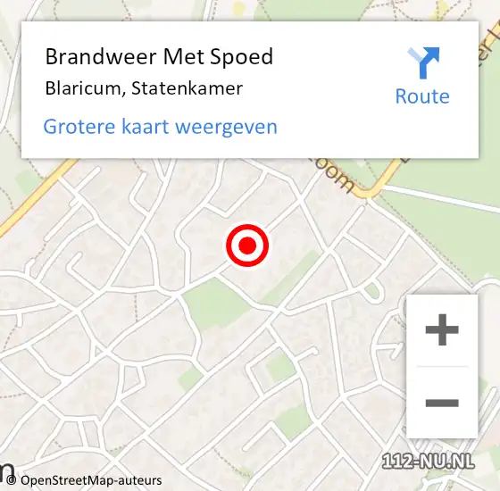 Locatie op kaart van de 112 melding: Brandweer Met Spoed Naar Blaricum, Statenkamer op 1 maart 2020 22:21