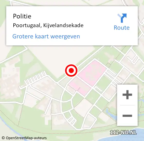 Locatie op kaart van de 112 melding: Politie Poortugaal, Kijvelandsekade op 1 maart 2020 22:33