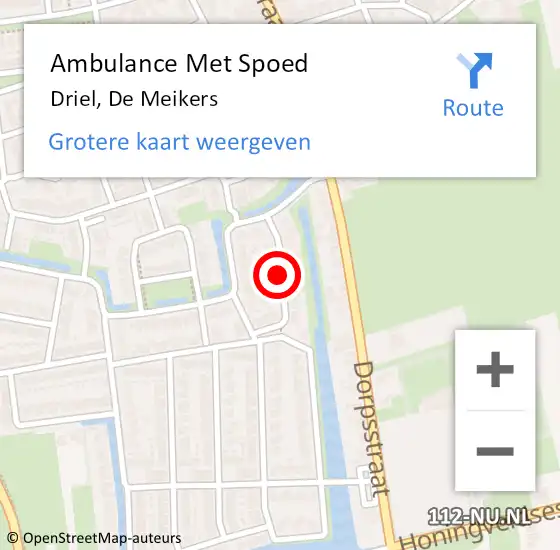 Locatie op kaart van de 112 melding: Ambulance Met Spoed Naar Driel, De Meikers op 2 maart 2020 08:38