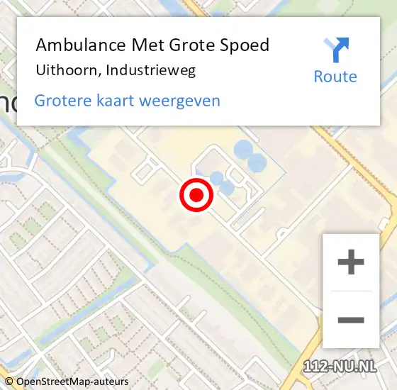 Locatie op kaart van de 112 melding: Ambulance Met Grote Spoed Naar Uithoorn, Industrieweg op 2 maart 2020 09:54