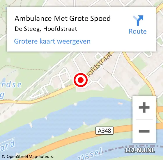 Locatie op kaart van de 112 melding: Ambulance Met Grote Spoed Naar De Steeg, Hoofdstraat op 2 maart 2020 10:39