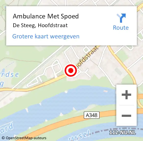 Locatie op kaart van de 112 melding: Ambulance Met Spoed Naar De Steeg, Hoofdstraat op 2 maart 2020 10:58