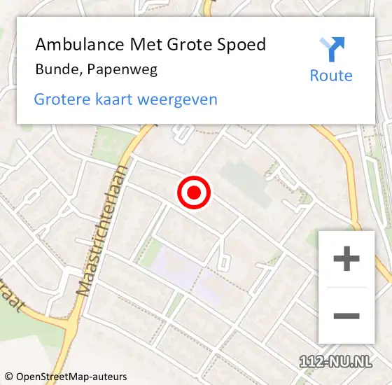 Locatie op kaart van de 112 melding: Ambulance Met Grote Spoed Naar Bunde, Papenweg op 30 april 2014 08:30