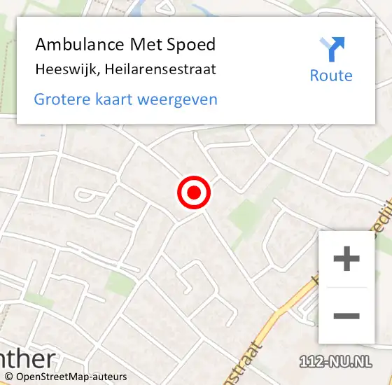 Locatie op kaart van de 112 melding: Ambulance Met Spoed Naar Heeswijk, Heilarensestraat op 2 maart 2020 11:28