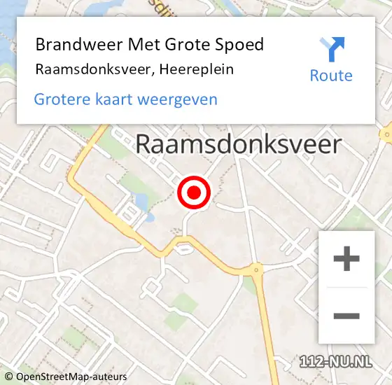 Locatie op kaart van de 112 melding: Brandweer Met Grote Spoed Naar Raamsdonksveer, Heereplein op 2 maart 2020 11:46