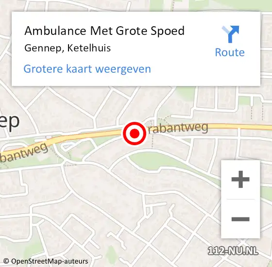 Locatie op kaart van de 112 melding: Ambulance Met Grote Spoed Naar Gennep, Ketelhuis op 2 maart 2020 11:57