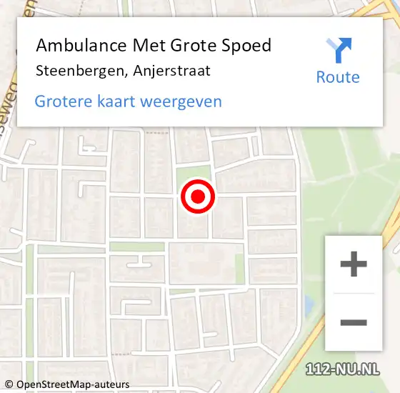 Locatie op kaart van de 112 melding: Ambulance Met Grote Spoed Naar Steenbergen, Anjerstraat op 2 maart 2020 12:29