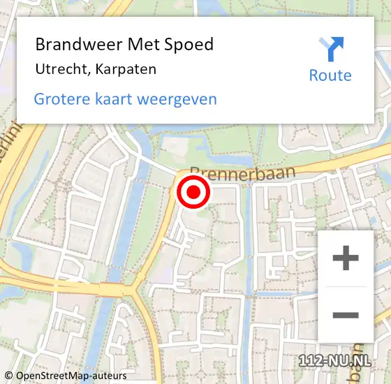 Locatie op kaart van de 112 melding: Brandweer Met Spoed Naar Utrecht, Karpaten op 2 maart 2020 13:18