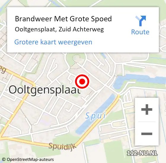 Locatie op kaart van de 112 melding: Brandweer Met Grote Spoed Naar Ooltgensplaat, Zuid Achterweg op 2 maart 2020 14:09