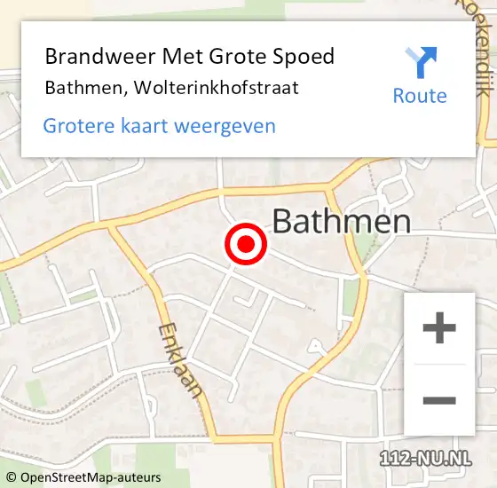 Locatie op kaart van de 112 melding: Brandweer Met Grote Spoed Naar Bathmen, Wolterinkhofstraat op 2 maart 2020 14:44