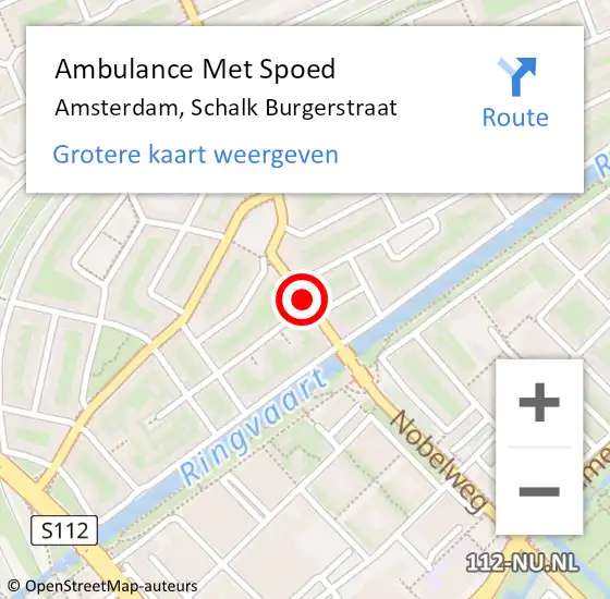 Locatie op kaart van de 112 melding: Ambulance Met Spoed Naar Amsterdam, Schalk Burgerstraat op 2 maart 2020 16:02