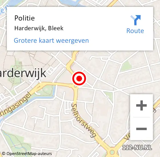 Locatie op kaart van de 112 melding: Politie Harderwijk, Bleek op 2 maart 2020 17:17