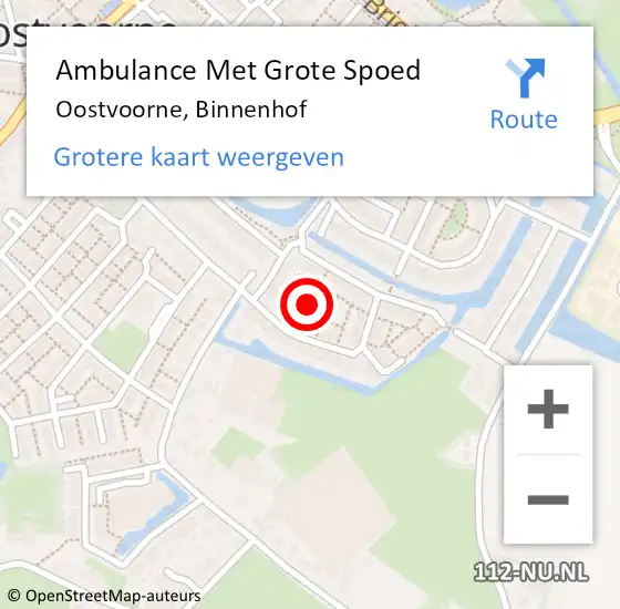 Locatie op kaart van de 112 melding: Ambulance Met Grote Spoed Naar Oostvoorne, Binnenhof op 2 maart 2020 17:54