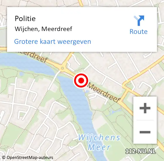 Locatie op kaart van de 112 melding: Politie Wijchen, Meerdreef op 2 maart 2020 17:56