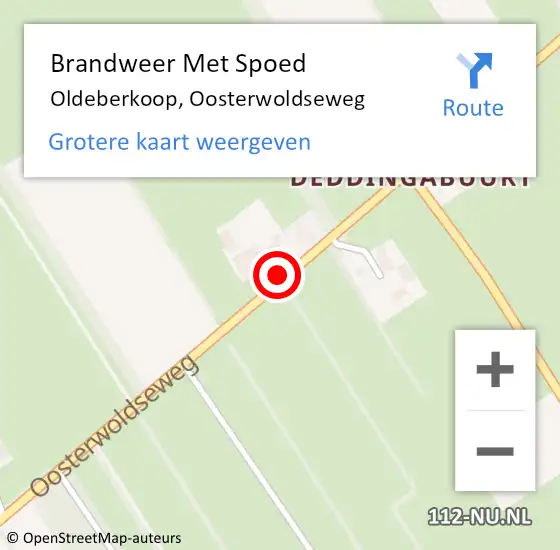 Locatie op kaart van de 112 melding: Brandweer Met Spoed Naar Oldeberkoop, Oosterwoldseweg op 2 maart 2020 20:04