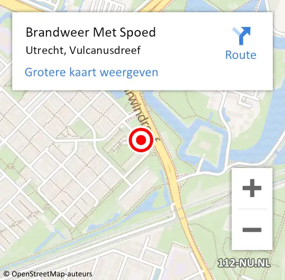 Locatie op kaart van de 112 melding: Brandweer Met Spoed Naar Utrecht, Vulcanusdreef op 2 maart 2020 20:50