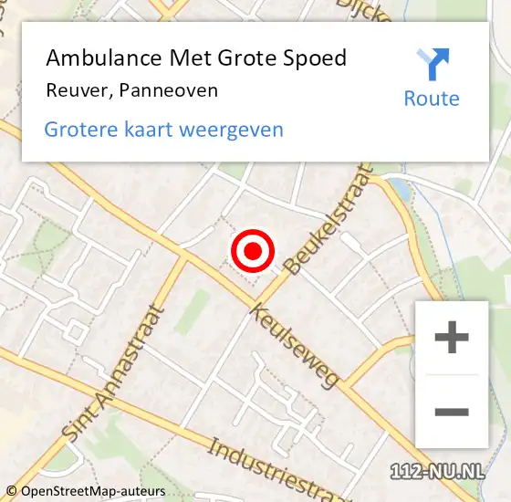 Locatie op kaart van de 112 melding: Ambulance Met Grote Spoed Naar Reuver, Panneoven op 2 maart 2020 21:10