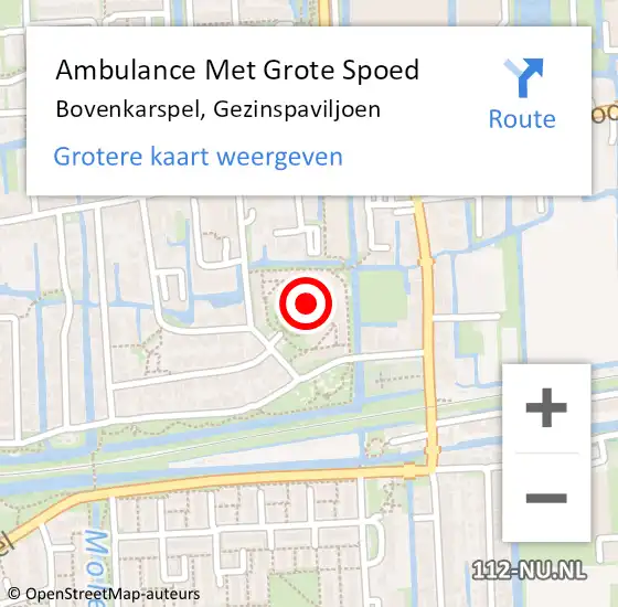 Locatie op kaart van de 112 melding: Ambulance Met Grote Spoed Naar Bovenkarspel, Gezinspaviljoen op 3 maart 2020 02:00