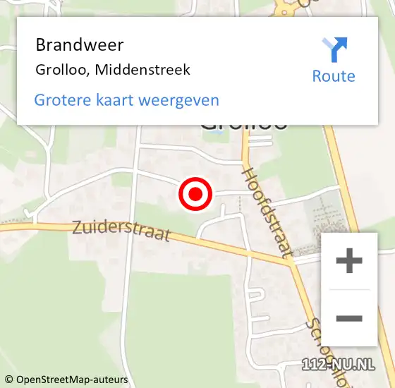 Locatie op kaart van de 112 melding: Brandweer Grolloo, Middenstreek op 3 maart 2020 09:30