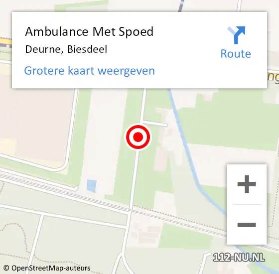 Locatie op kaart van de 112 melding: Ambulance Met Spoed Naar Deurne, Biesdeel op 3 maart 2020 10:42