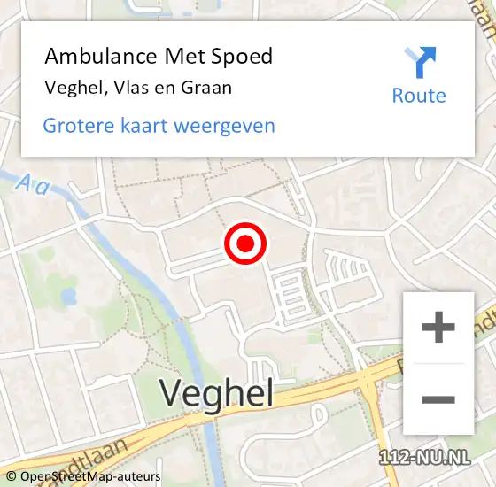 Locatie op kaart van de 112 melding: Ambulance Met Spoed Naar Veghel, Vlas en Graan op 3 maart 2020 11:08