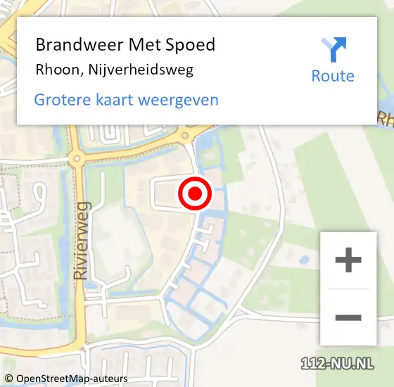 Locatie op kaart van de 112 melding: Brandweer Met Spoed Naar Rhoon, Nijverheidsweg op 3 maart 2020 14:06