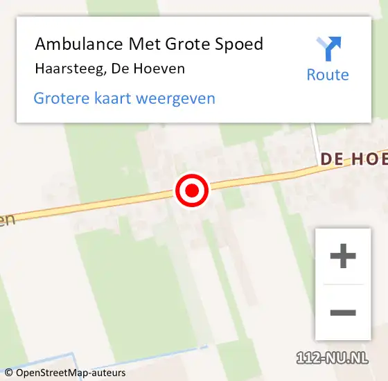 Locatie op kaart van de 112 melding: Ambulance Met Grote Spoed Naar Haarsteeg, De Hoeven op 3 maart 2020 14:08