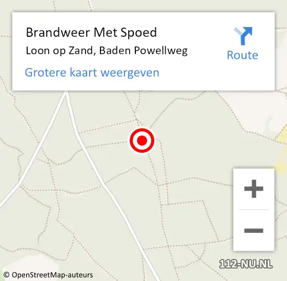 Locatie op kaart van de 112 melding: Brandweer Met Spoed Naar Loon op Zand, Baden Powellweg op 3 maart 2020 15:12