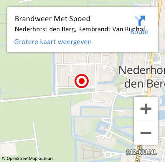 Locatie op kaart van de 112 melding: Brandweer Met Spoed Naar Nederhorst den Berg, Rembrandt Van Rijnhof op 3 maart 2020 15:50