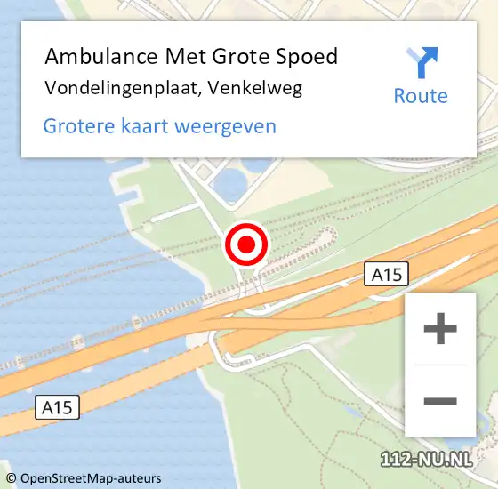 Locatie op kaart van de 112 melding: Ambulance Met Grote Spoed Naar Vondelingenplaat, Venkelweg op 30 september 2013 13:55