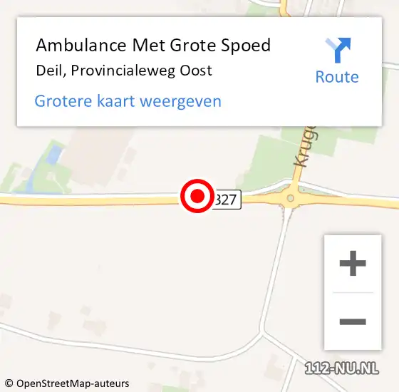 Locatie op kaart van de 112 melding: Ambulance Met Grote Spoed Naar Deil, Provincialeweg Oost op 3 maart 2020 19:40