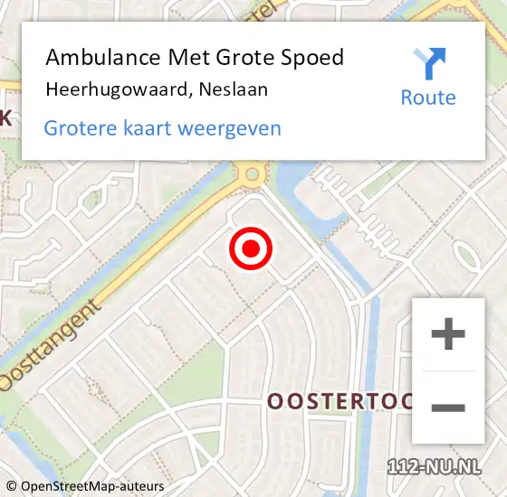 Locatie op kaart van de 112 melding: Ambulance Met Grote Spoed Naar Heerhugowaard, Neslaan op 3 maart 2020 21:44