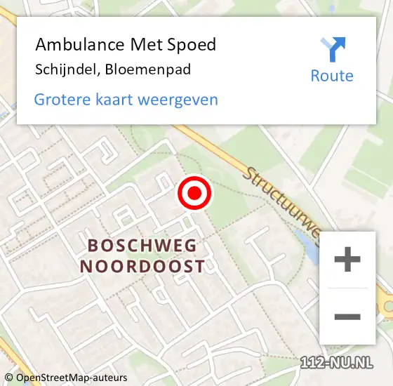 Locatie op kaart van de 112 melding: Ambulance Met Spoed Naar Schijndel, Bloemenpad op 3 maart 2020 22:09