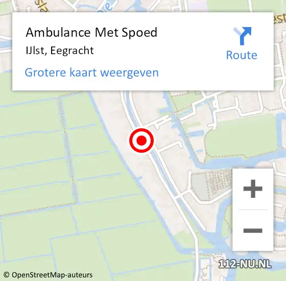 Locatie op kaart van de 112 melding: Ambulance Met Spoed Naar IJlst, Eegracht op 3 maart 2020 22:28