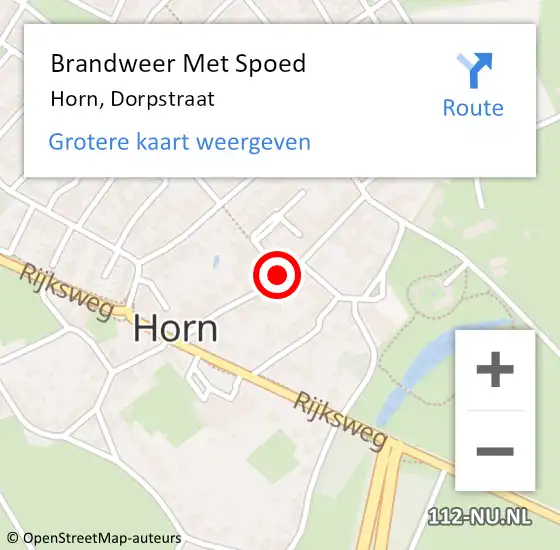 Locatie op kaart van de 112 melding: Brandweer Met Spoed Naar Horn, Dorpstraat op 3 maart 2020 23:51